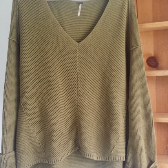 Free People La Brea V Neck Slouchy Sweater - Picture 3 of 7